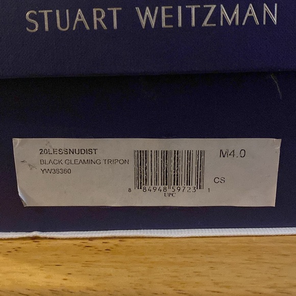 Stuart Weitzman Black Gleaming Tripon Sandals (Sz 4) - Picture 4 of 4